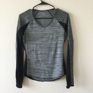 Athleta Gray and Black Long Sleeve Top